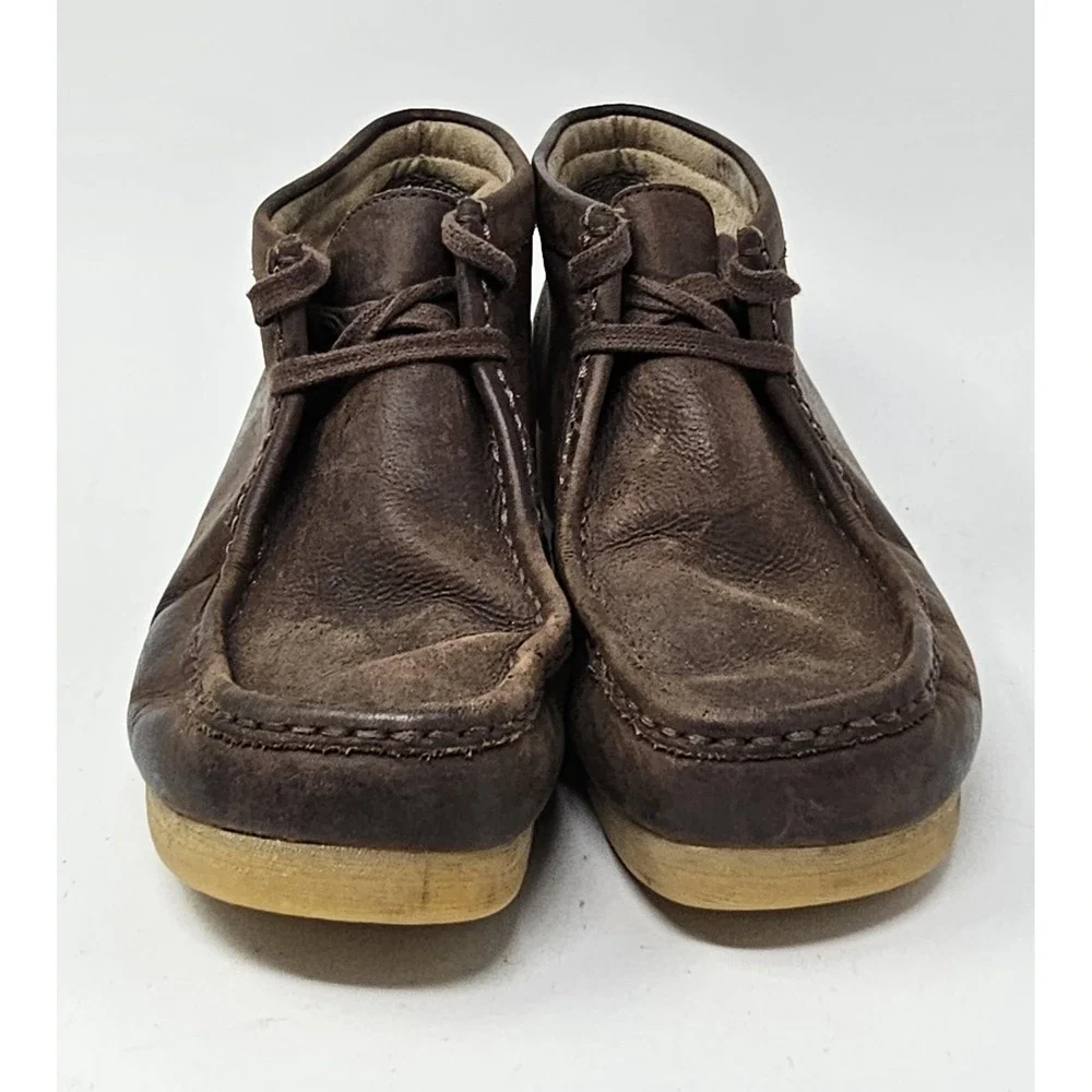 Clarks Shoes Mens Size 9 Brown Leather Moccasin Chukka Crepe Sole Casual